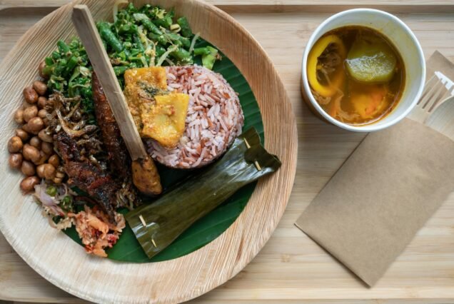 A plate of Balinese food