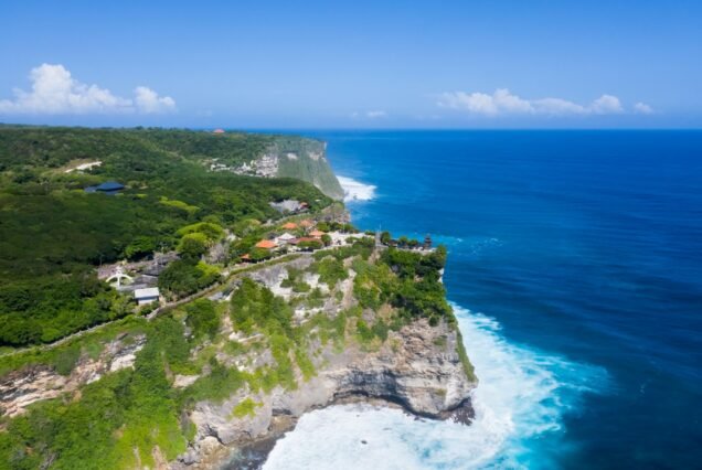 aerial view of beautiful bali island landscape