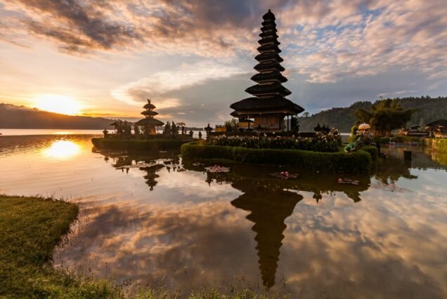 Pura Ulun Danu Bratan, Hindu temple on Bratan lake, Bali, Indonesia